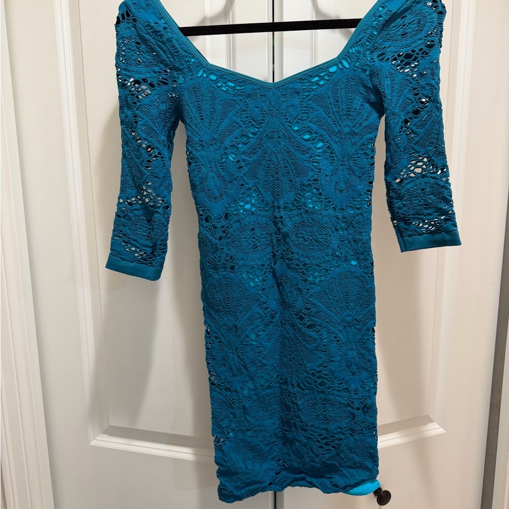 Free People - Teal Lace Dress form fitting